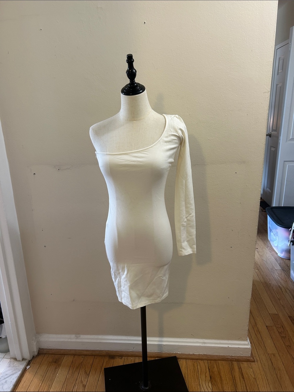 Zara Ivory One-Shoulder Dress